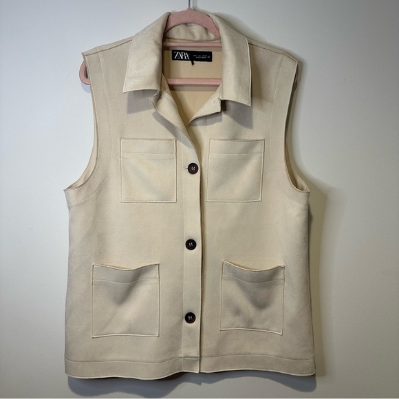 Zara Jackets & Blazers - zara faux suede vest size large